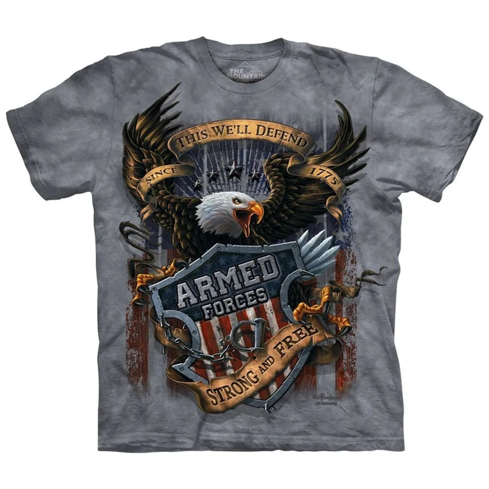 American Bald Eagle Patriot Bird Forze Armate Bandiera Militare Wild Animal Flying Eagle Freedom T-Shirt Unisex In Puro Cotone