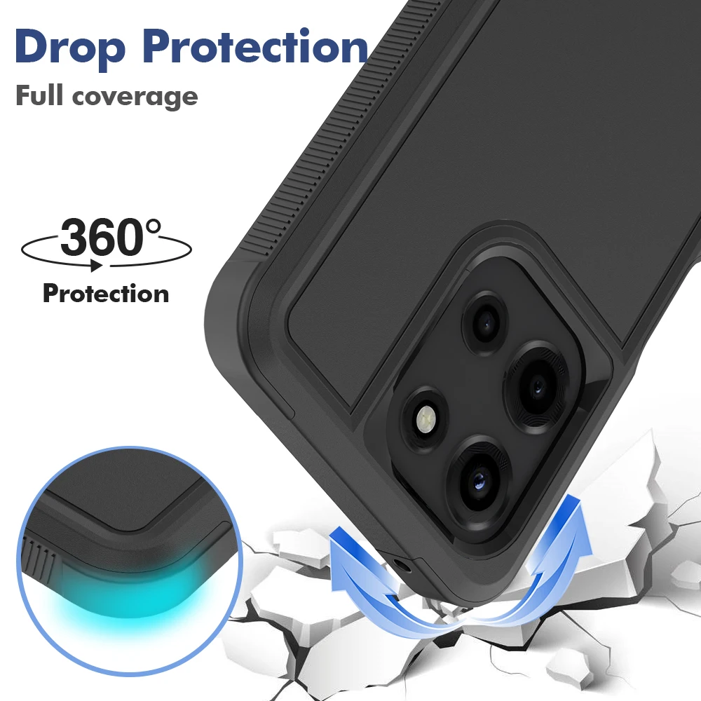 Stylish Shockproof Hybrid Armor Phone Case with 2-in-1 Protection