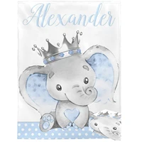 Plush and Flange Personalized Blanket Girl Name Customized Boy Gift Super Newborn Blanket Air Conditioning Blanket 1