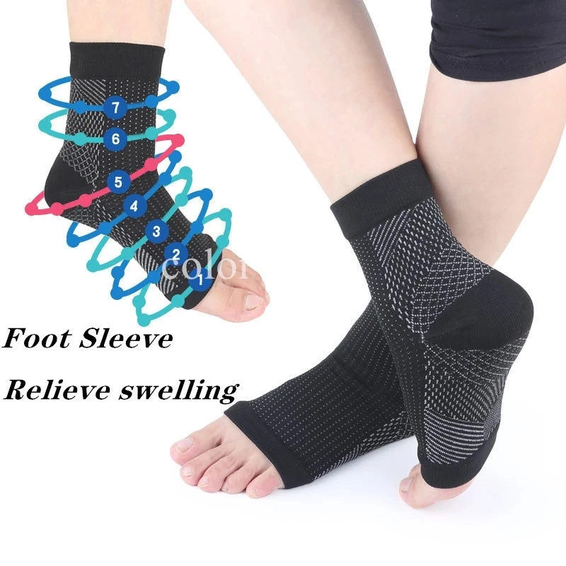 Compression Socks for Ankle Support Open Toe Design for Plantar Fasciitis Pain Relief 2 Pair compression socks