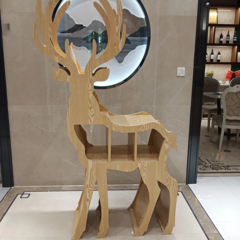 Creative bookshelf, elk animal shaped bookshelf, several Kindergarten sales offices, soft decoration, company decoration, company