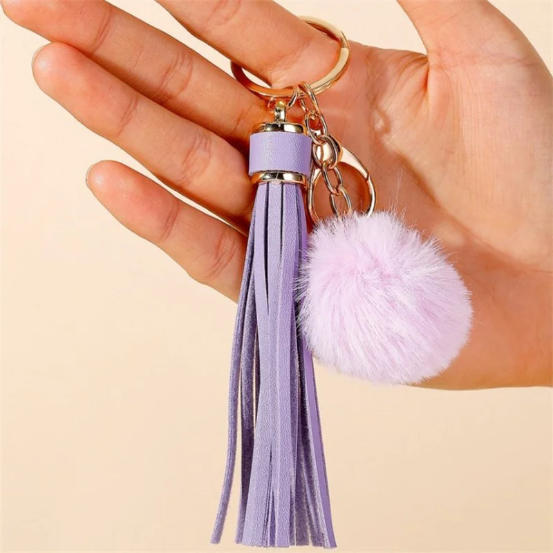 

Key Chain Pendant Exquisite Car Creative Mobile Phone Ball Bag Key Chain Wallet Girl Cute Plush Women's Tassel