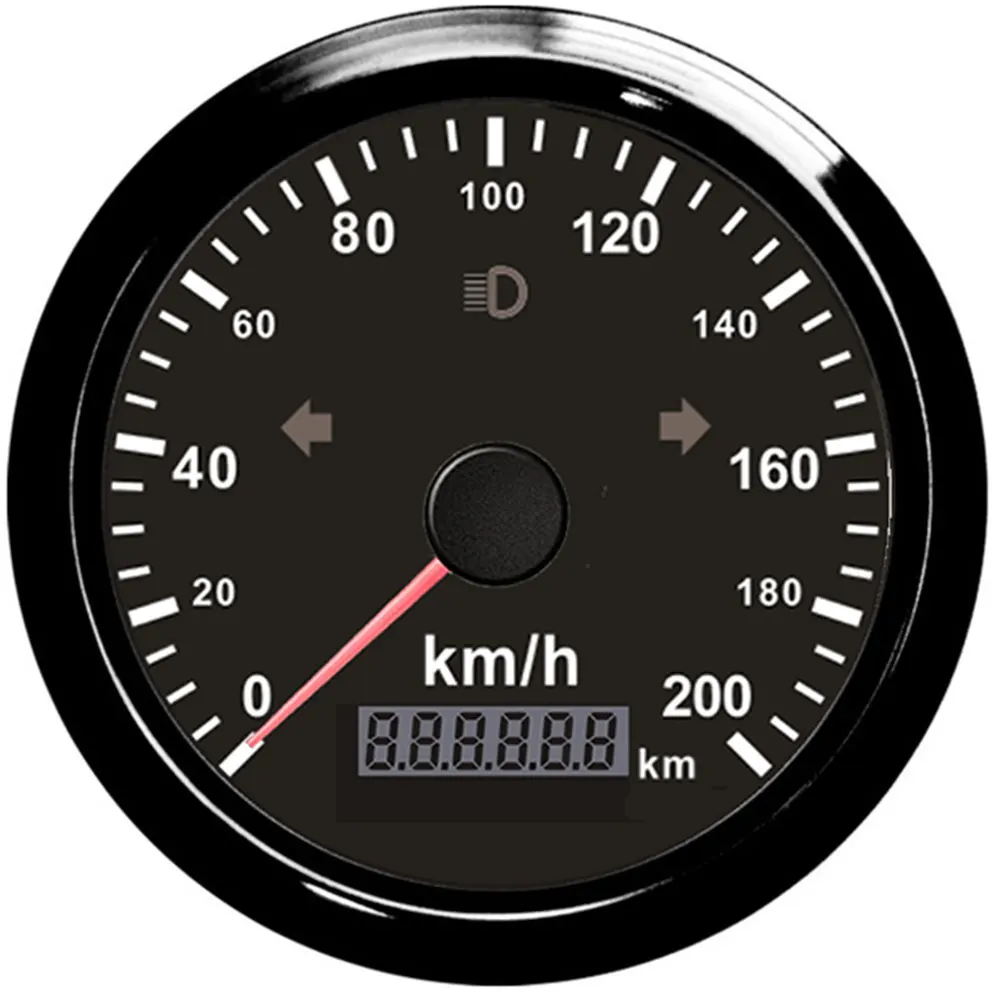 85 mm GPS Snelheidsmeter GPS Antenne snelheidsmeter 125 km/h 200 km/u Speed ​​Sensor Motorfietsraces Auto Waterdichte overspeling Waarschuwing voor marinier (Color : 125K-white silver