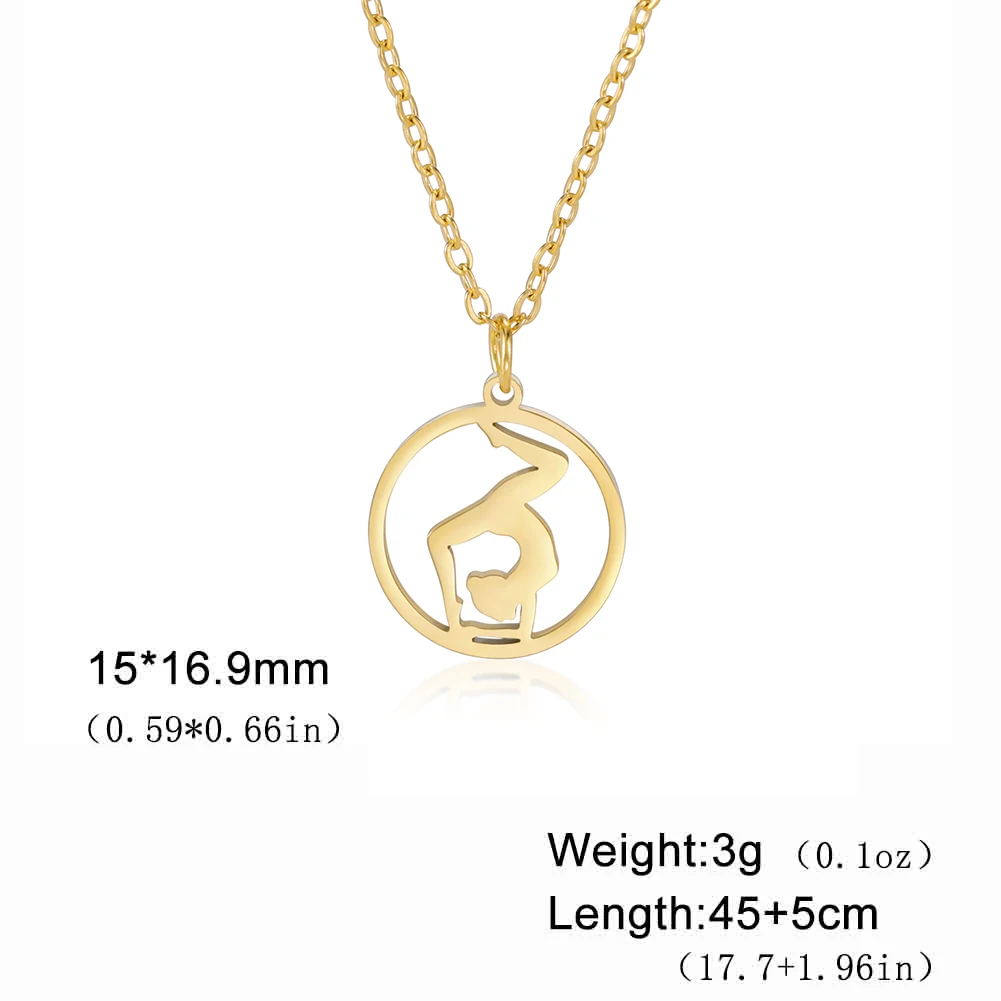 Elegant Rhythmic Gymnastics Stainless Steel Necklace – Trendy 2024 Jewelry