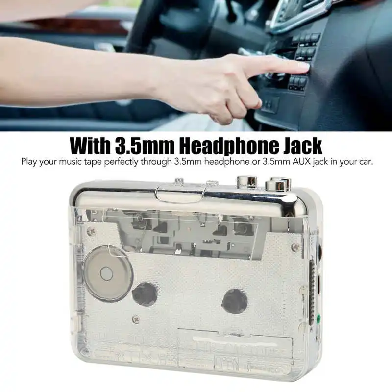 Cassette Player Cassette Tape To MP3 Player with 3.5mm Headphone Jack Compatible with for OS X and PC Cassette Converter