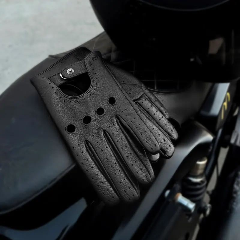 Genuine Leather Gloves for Men, Spring and Autumn, Goatskin, Casual, Breathable, Genuine Leather Driving Gloves for Men - 2