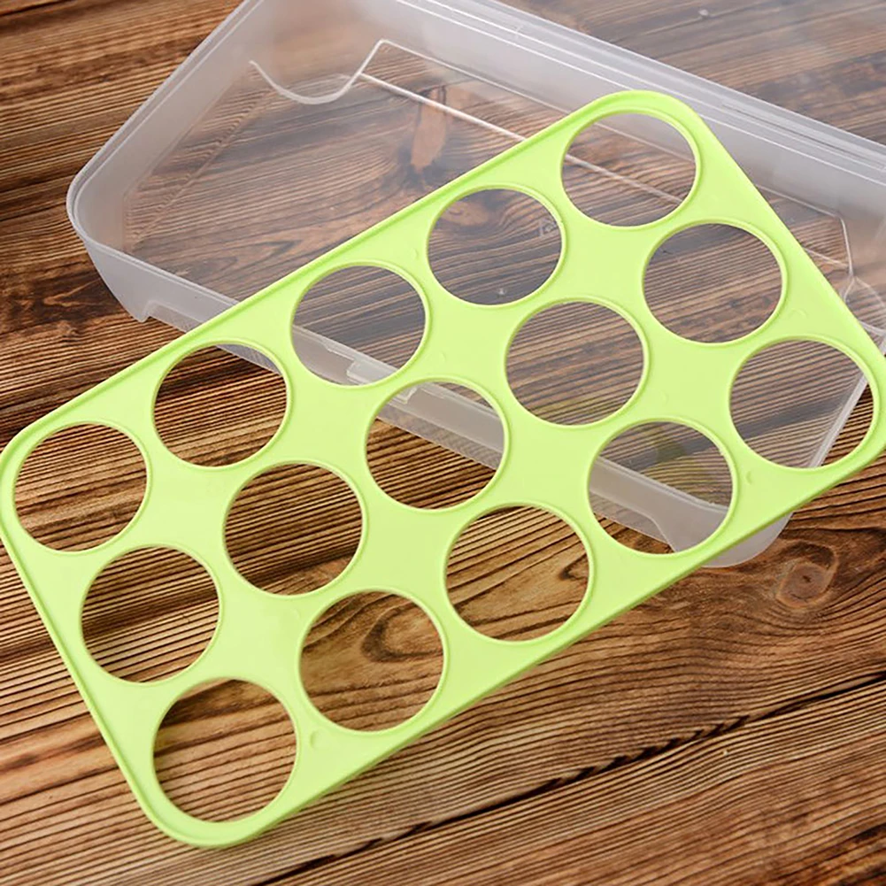 Description Picture 5 of item15 Grid Refrigerator Egg Storage Box Plastic Egg Fresh-keeping Case Holder with Lid Transparent Dispenser Kitchen Food Organizer