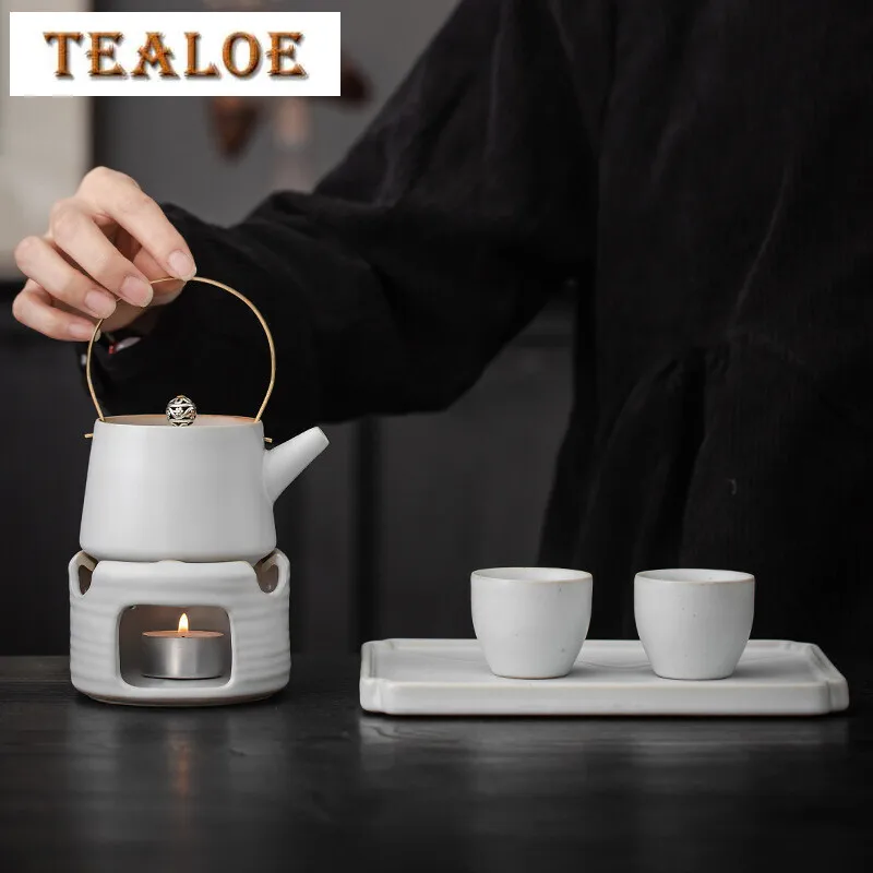 Coarse Pottery Handmade Tea Warmer Household Candle Teapot Warmer Zen Tea Stove Kettle Stand Items Equipment Collections