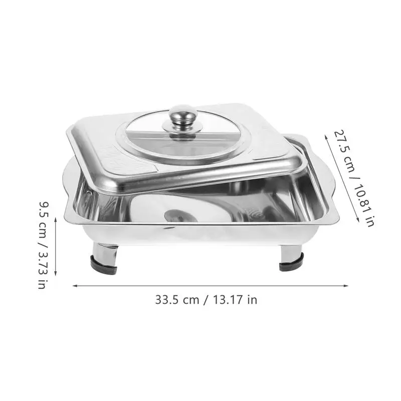 Chafing Dish Buffet Set and Fuel Holder Food Warmers with Glass Lid for Soup  Stock Pots Birthday Parties Cooking Chafing Holiday - AliExpress