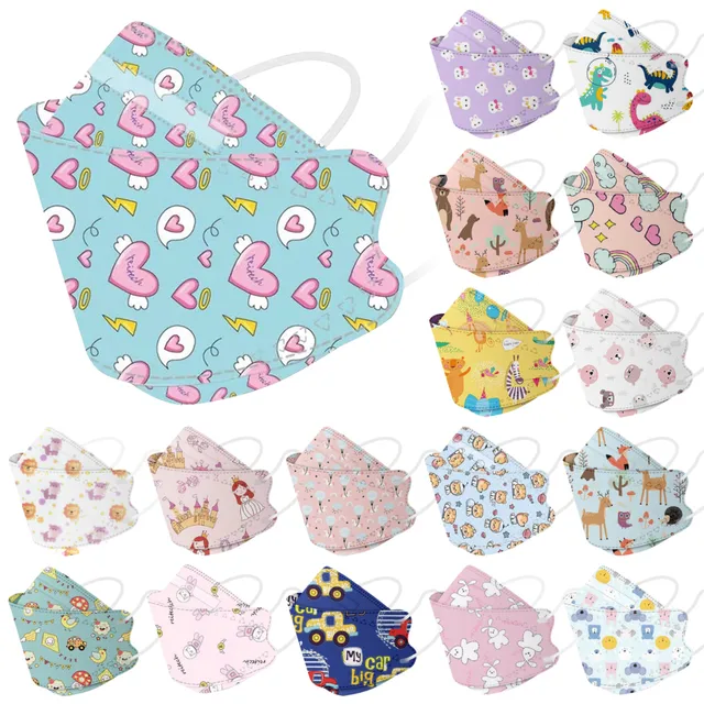 Children FFP2 Fish Face Mask For Kids 4-12 Old KN95 Mascarillas FPP2 Niños Homologada 4 Ply Fish FFP2mask Child Morandi Maske 2