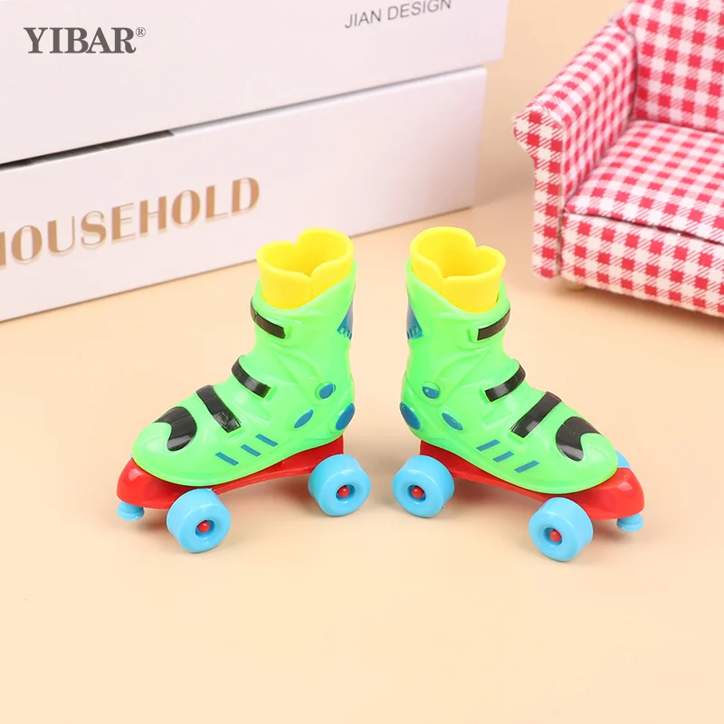 

1 пара, аксессуары для кукол, коньки со льдом, обувь, Рождественская красная рубашка, зеленая юбка, костюм, мини-пальцы, коньки, обувь, игрушки для детей, подарок