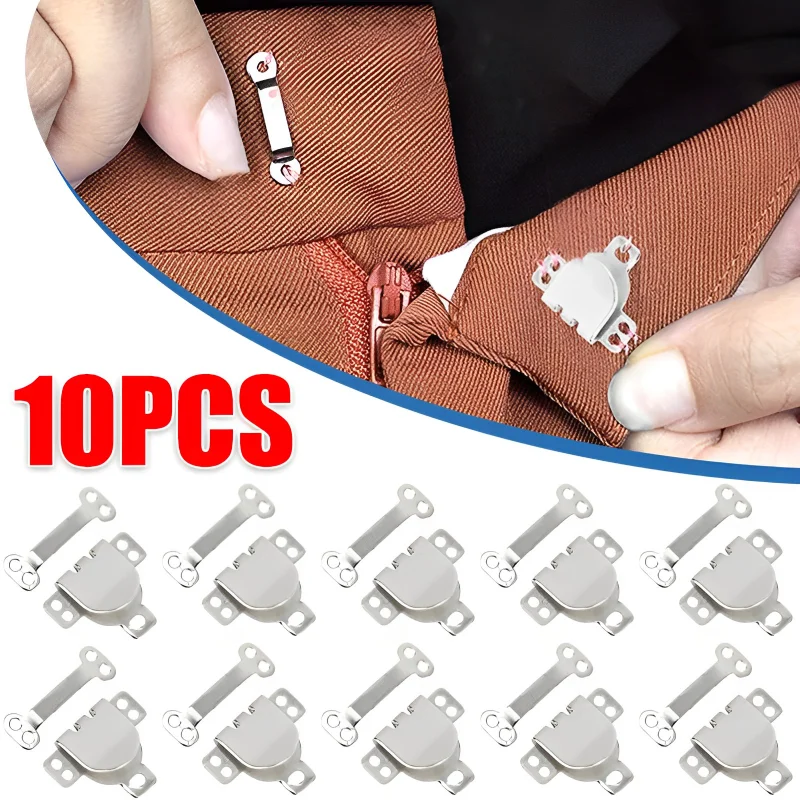 

10/1PCS Metal Trousers Suit Pants Hook Button Skirt Trousers Garment Invisible Hook DIY Pants Adjustment Buckle Sewing Accessory
