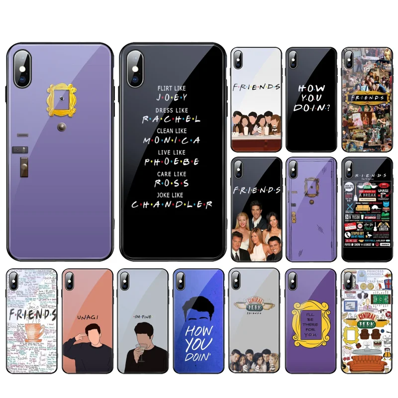 

Friends TV Show Glass phone case For iphone 15 14 13 Pro Max 12 11 Pro Max XS Mobile Phone Case Funda