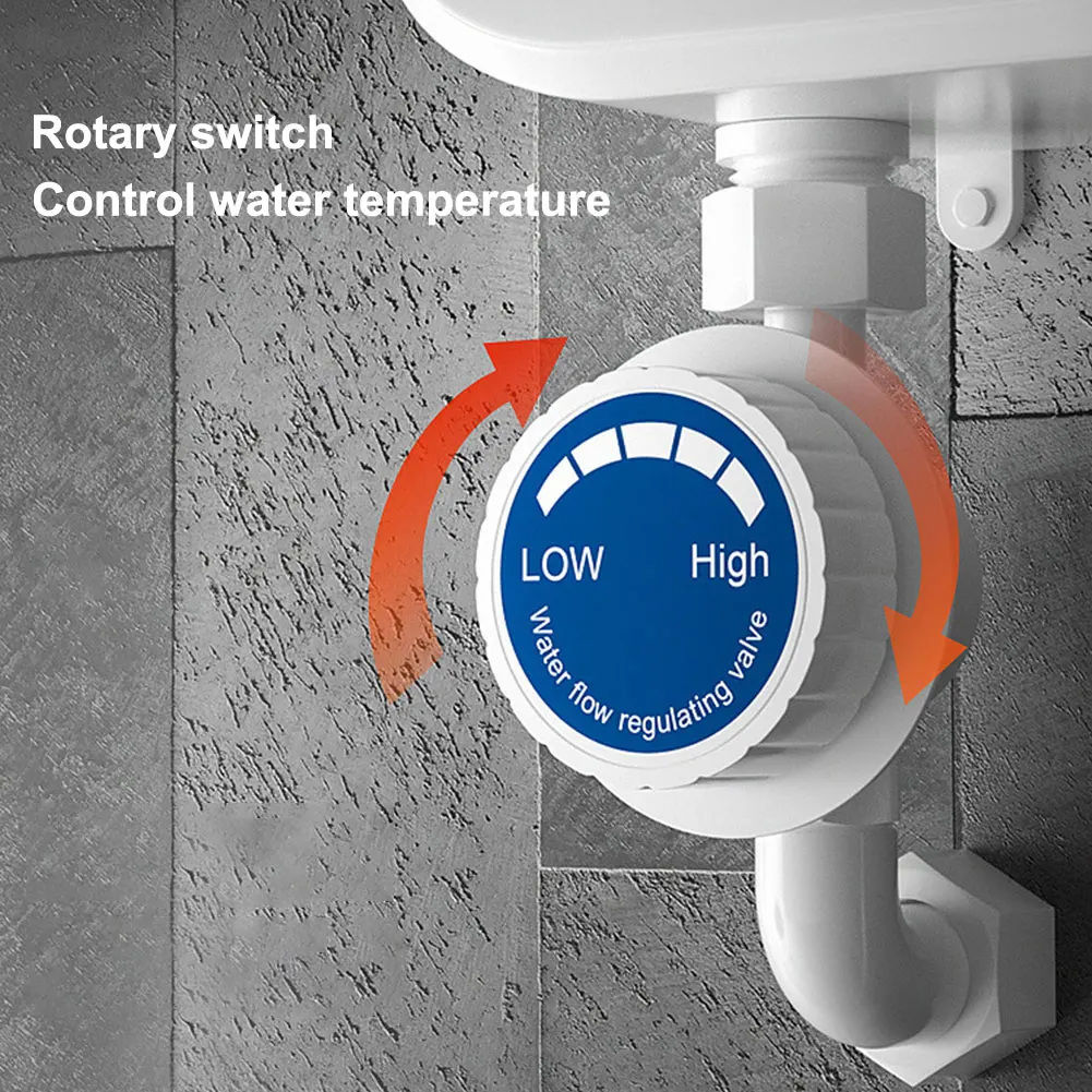 3000W Portable Electric Heater Digital Display Hot Water Heater 110V 220V Tankless Water Heater for Bathroom Hot Water Shower 6