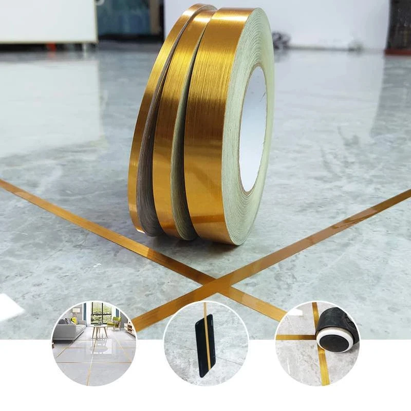 50M/1Rolls Ceramic Tile Mildewproof Gap Tape Decor Gold Silver Black