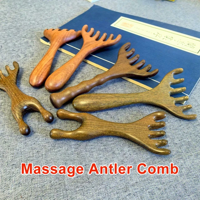 Pettine In Legno Di Sandalo - Design Corna Di Cervo Antistatico - Foto 10