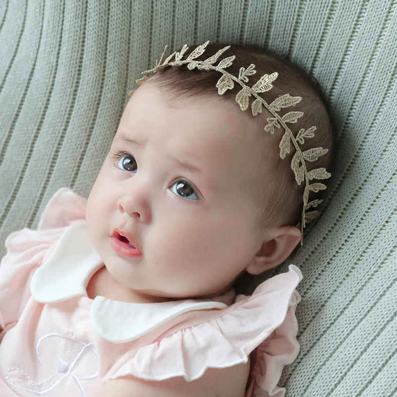 

Gold White Baby Lace Floral Princess Headbands Flower Openwork Headwraps for Girls Baby Hair Accessories Newborn Photography