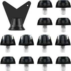 Enhanced Football Soccer Cleats for All Genders and Ages - 12 Piece Set (Black)