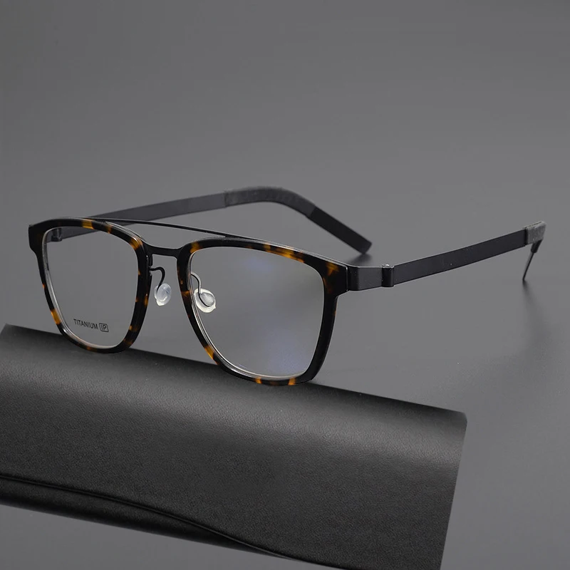 

Denmark Screwless Square Optical Eyeglasses Frame Men Ultralight Titanium Glasses Frames Women Vintage Pilot Full Rim Eyewear