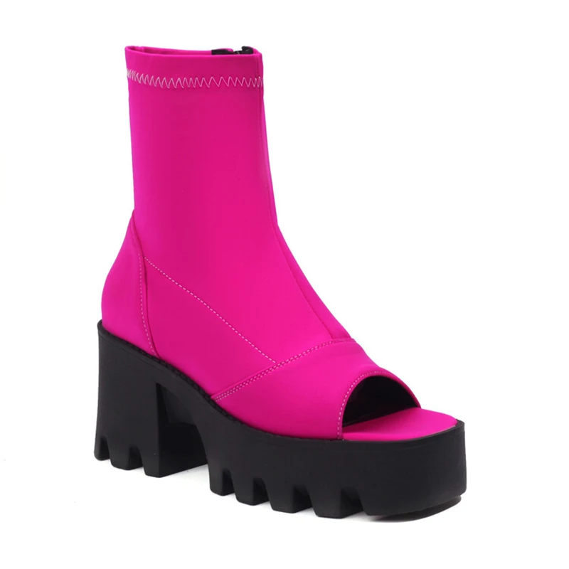 Kolnoo Handmade 2024 New Arrival Summer Style Womens Boots Open-toe Thick Sole Three Colors Evening Fashion Party Hot Sale Shoes