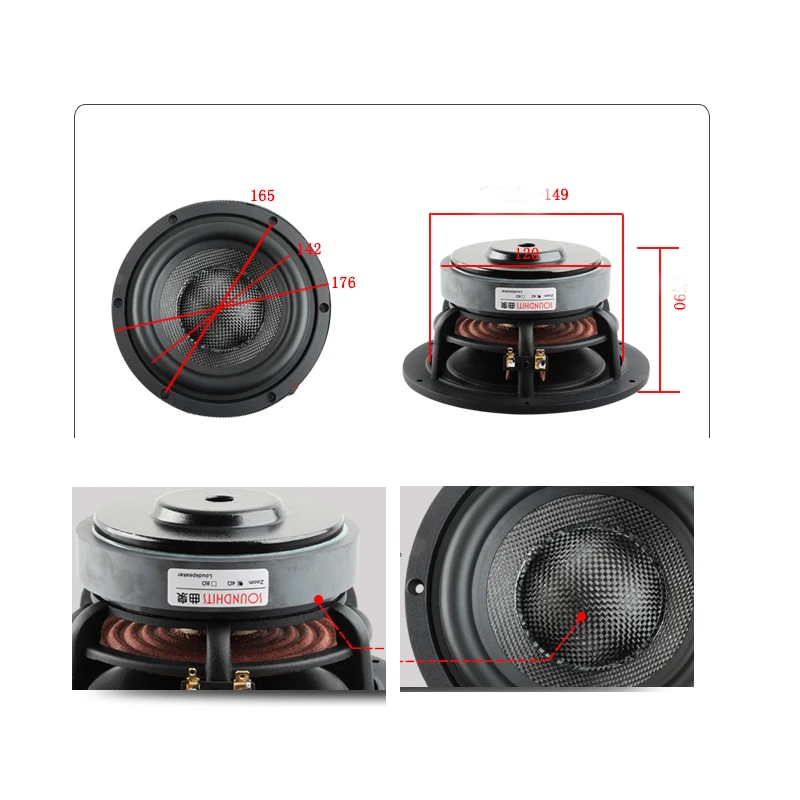 6.5 Inch Subwoofer Speaker Unit Woofer Home Theater System LoudSpeaker 80W Car Audio Modified Speaker High-power HIFI Sound