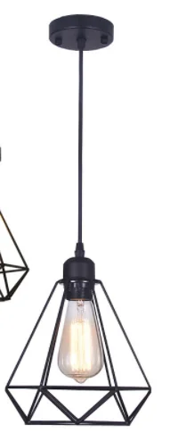 Restaurant chandelier retro iron chandelier led Nordic simple modern personality dining room bar creative diamond lamp 6