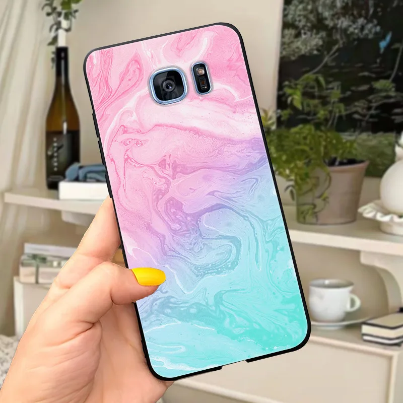 Cute Letters Soft Silicone Phone Case Cover - For Samsung Galaxy S7 Edge