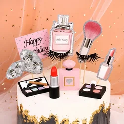 Glamorous Makeup Cake Topper Set for Bridal Showers & Themed Parties (11pcs)