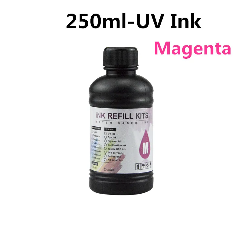 Soft Ink 250ml/Bottle LED UV Ink for DX4 DX5 DX6 Printhead Epson L800 L805 R1390 R1400 R1410 4800 i3200 Universal UV Printer inkjet printer ink printer uv ink