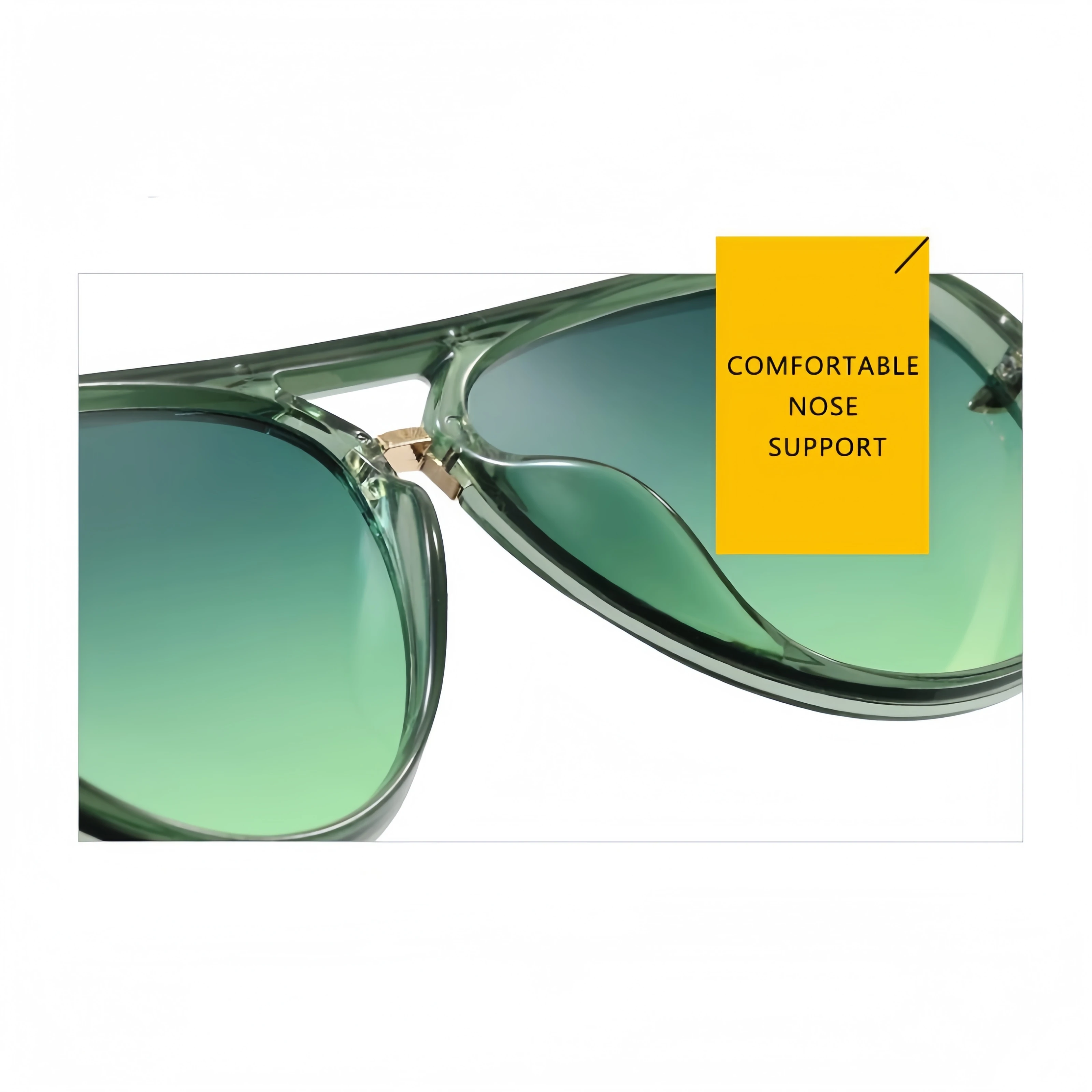 Chic Unisex Double-Bridge Aviator Sunglasses with UV Protection, European and American Street Style