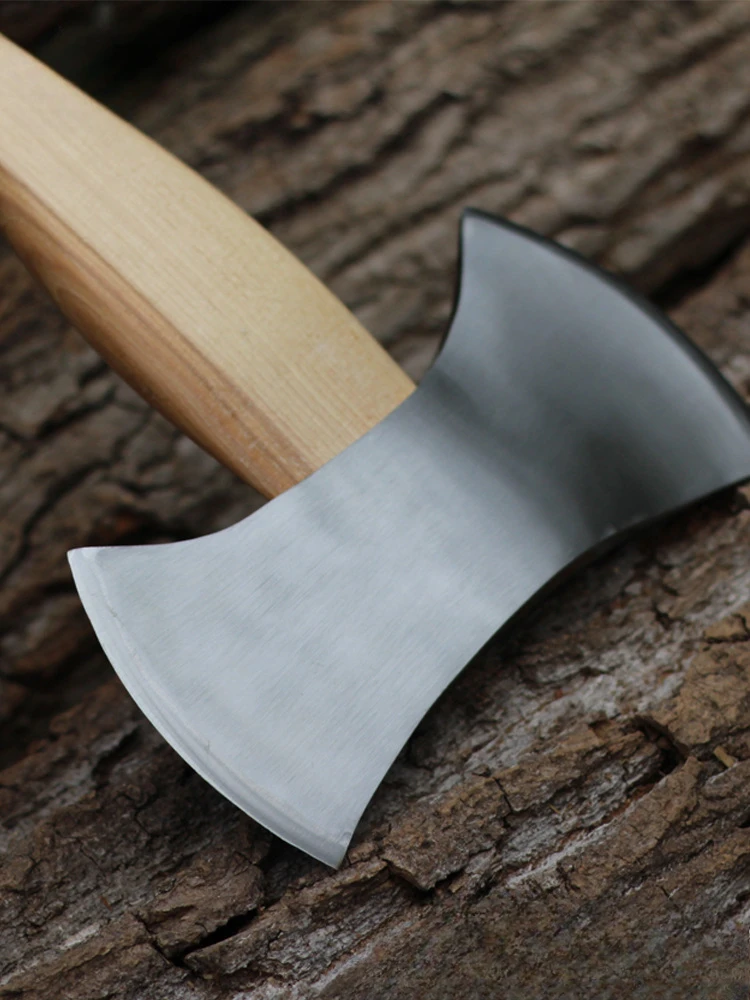 Description Picture 6 of itemDouble-bladed Axe Outdoor Wood Chopping Tree Walnut Handle Tomahawk High Hardness Fire Fighting Self-defense Axes Hand Tools