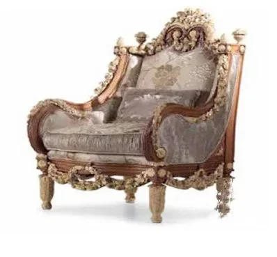 Luxury court French sofa villa fabric leisure soft sofa living room master bedroom decorative settee