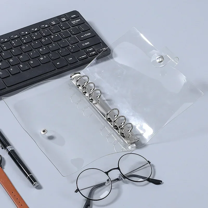 Transparent Soft PVC 6-Ring Binder Cover with Snap Button Closure