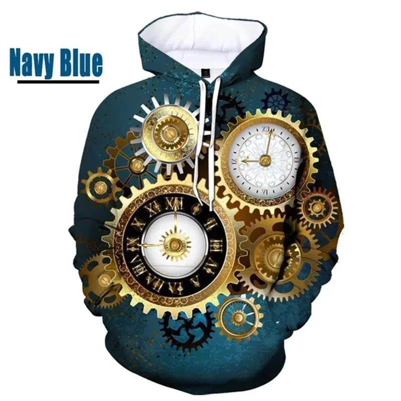 thumbnail image 1 of Sudadera con capucha con estampado 3D de engranajes mecánicos, sudadera de manga larga de gran tamaño, chándales casuales para hombre, sudaderas de mujer, 1 of 5