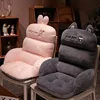 Thicken Plush Seat Cushion Cartoon Floor Tatami Back Chair Cushion One-piece Non-slip Home Decoration Pink Grey Large Size 1