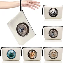 

New Cosmetic Bag Ladies Fashion Cute Animal Printing Series Travel Storage Wallet Storage Bags Cosmetic Sundries Portable Clutch