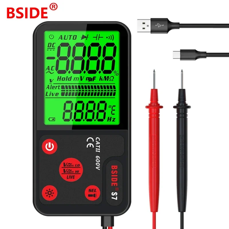 Smart Usb Charge Multimeter Digital Profesional Ac Dc Voltage Tester Auto Range Resistance Hz Ncv True Rms Digital Multimetro S7
