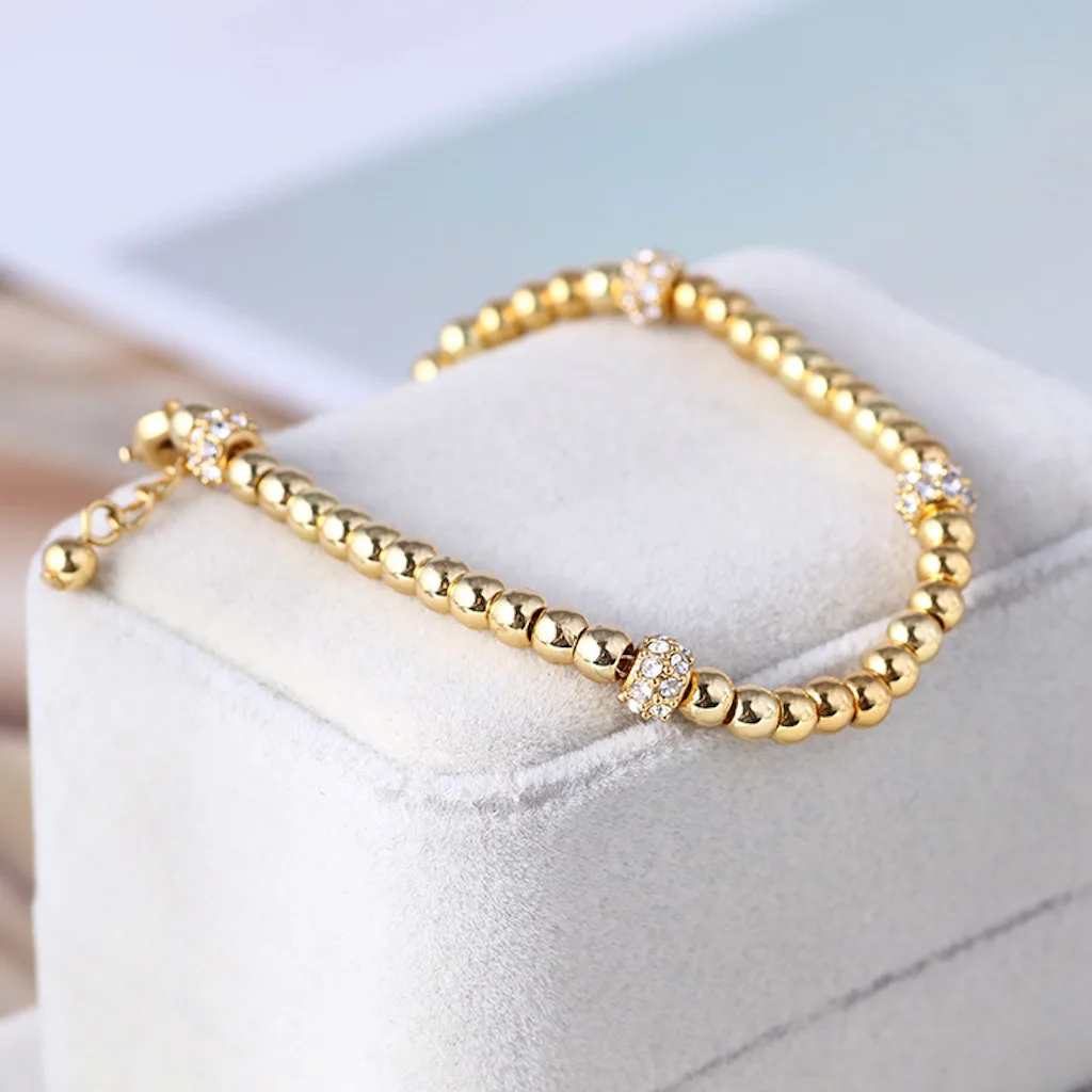 

European and American Jewelry Fashion Texture Round Zircon Bracelet For Women