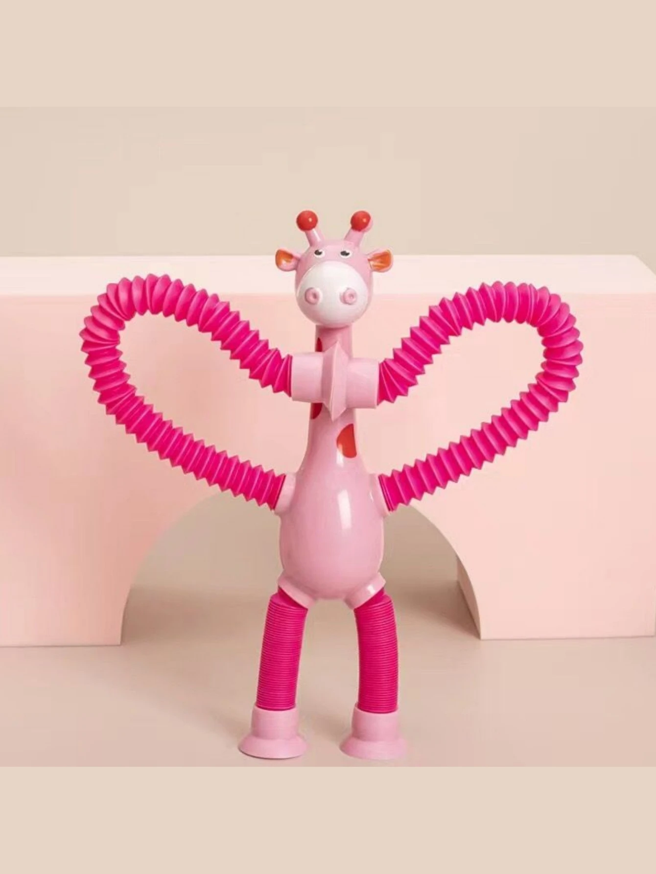 Suction cup giraffe telescopic and ever-changing luminous toy children's cartoon creative educational toy stretch telescopic suction cup toy