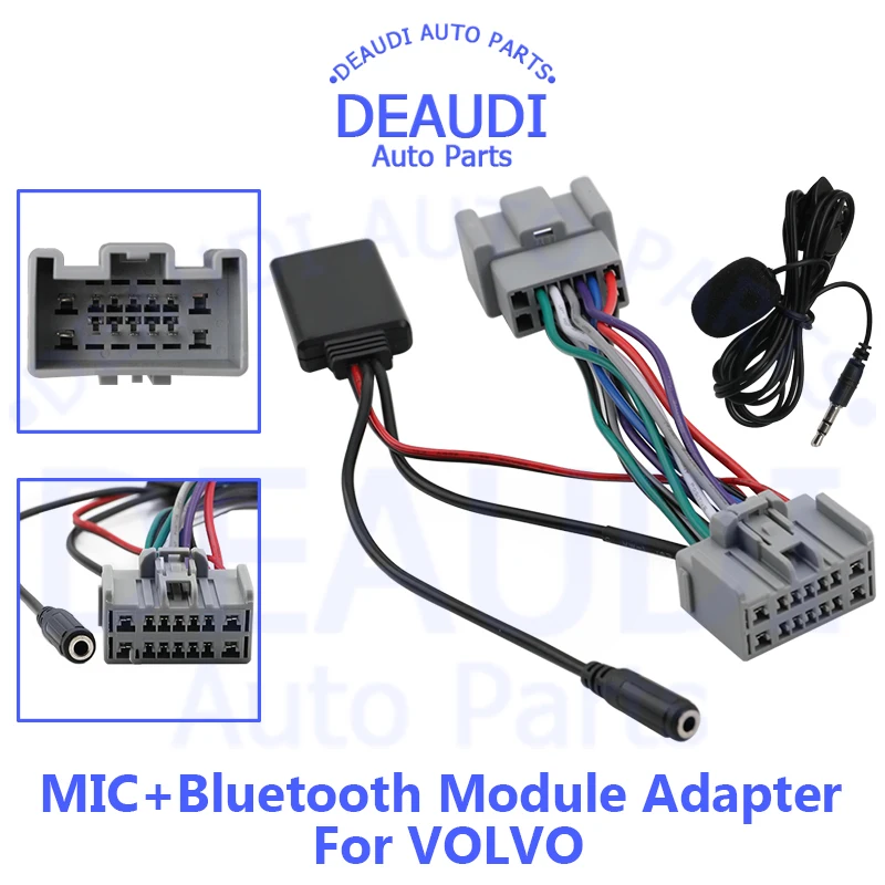 Модуль громкой связи Bluetooth 5,0 Кабель-адаптер AUX для Volvo S40 V40 V50 V70 S60 S70 S80 C30 C70 XC70 XC90