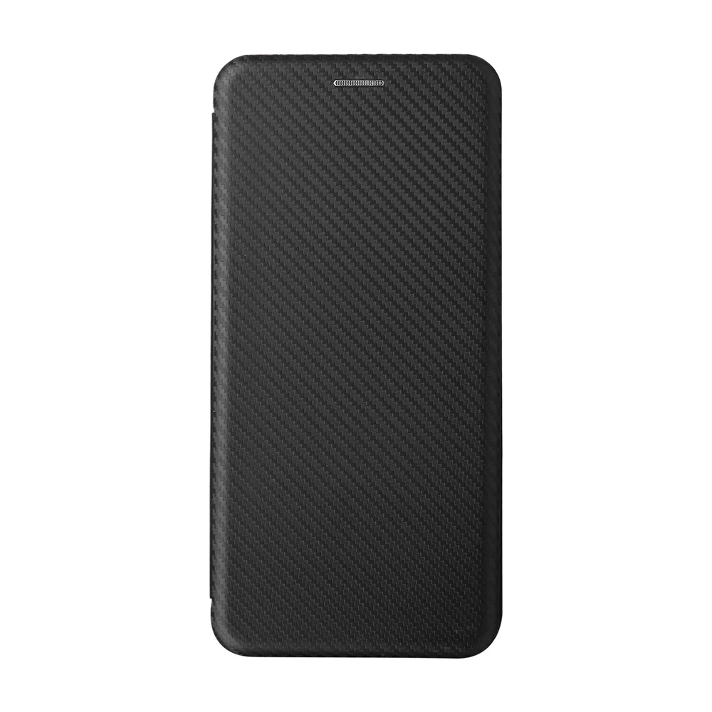 Magnetic Flip Phone Case with Carbon Fiber Pattern and Card Slot