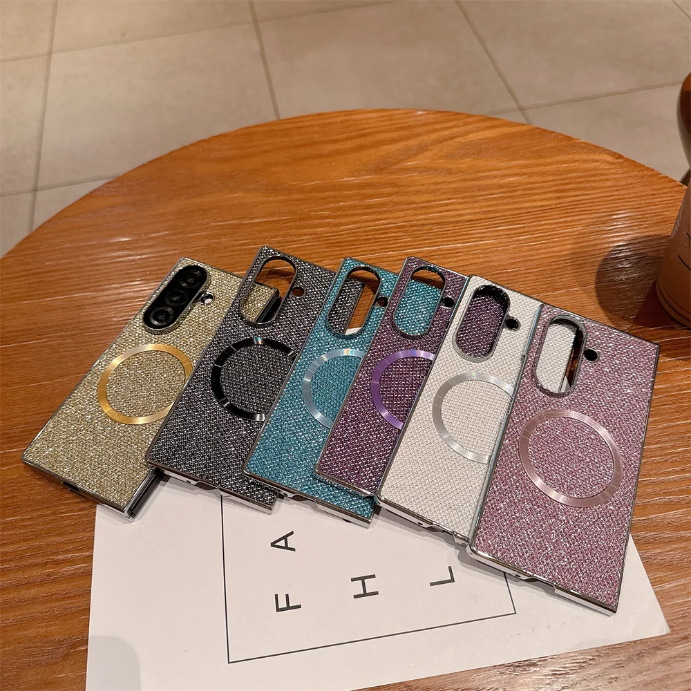 Luxury Magnetic Mini Diamond Glitter Phone Case with Magsafe-Compatible Wireless Charging Plating Cover