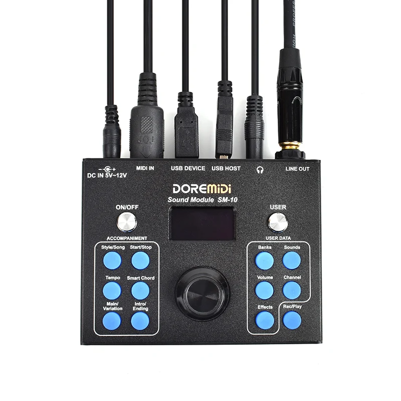 DOREMiDi MIDI Sound Module & Auto Accompaniment (SM-10) Multifunctional Accompaniment Sound Source Box audio interface