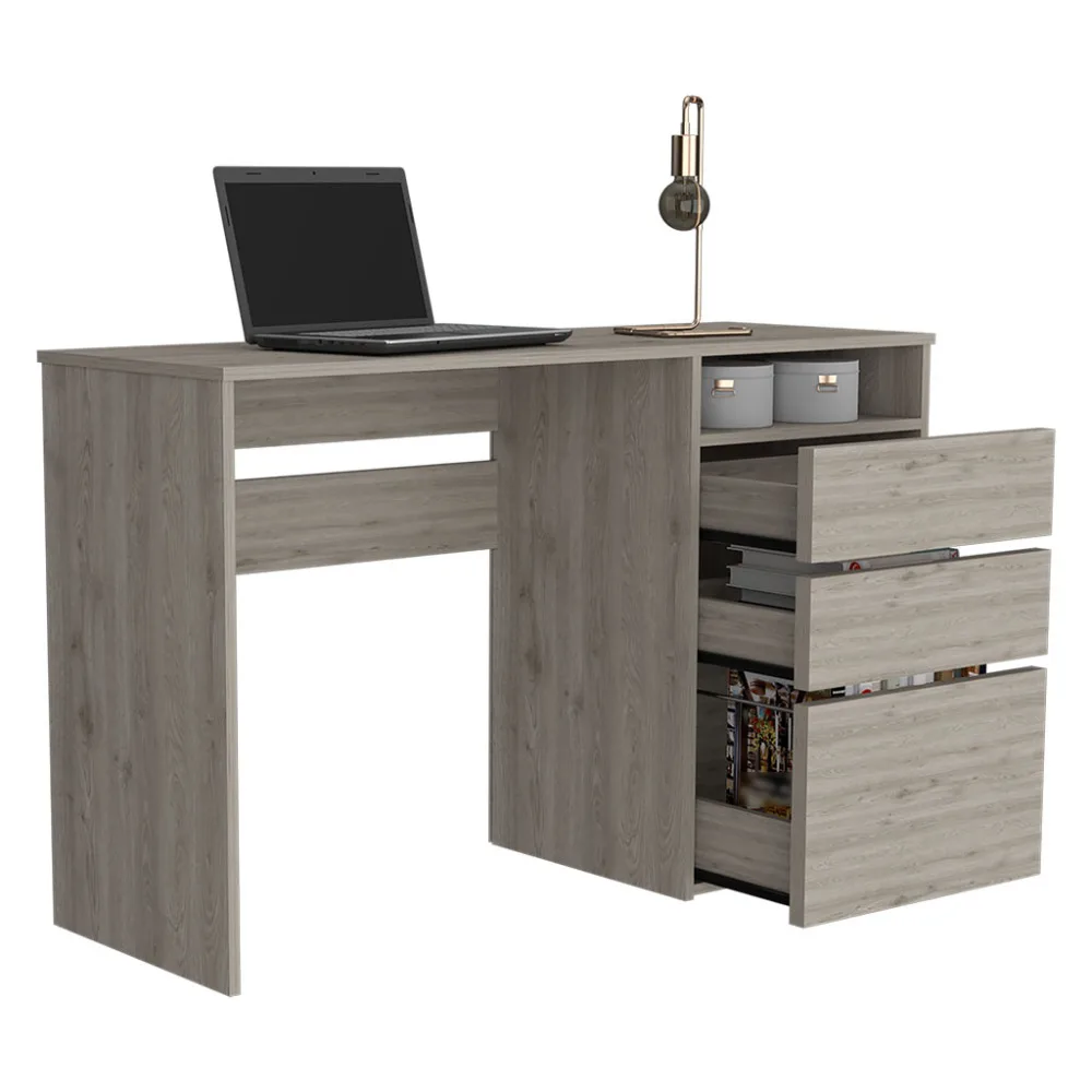 Computer Desk San Diego, One Shelf, Light Gray Finish 2