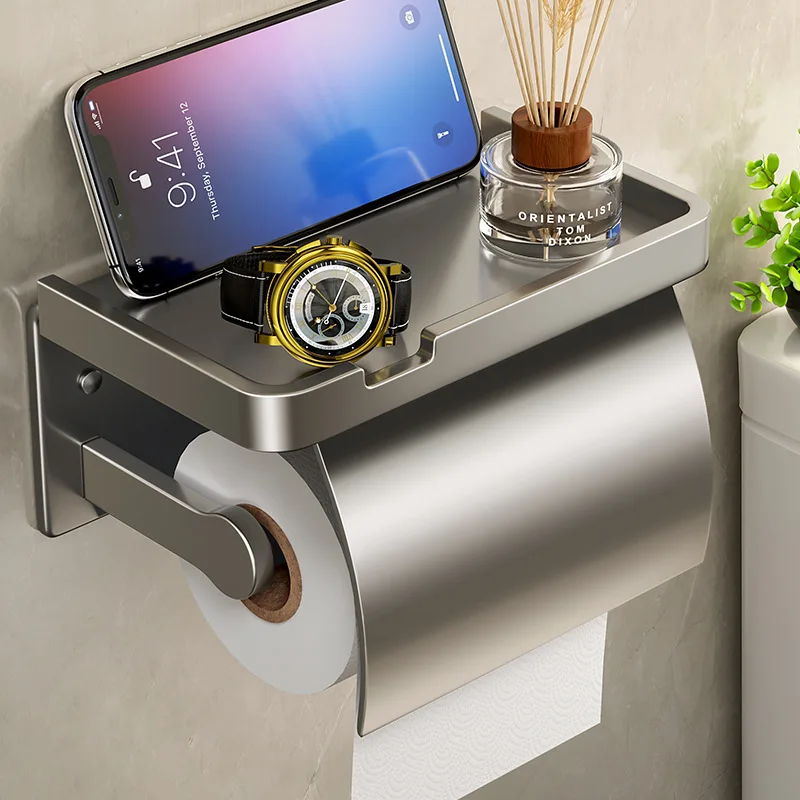 Bathroom Water Tissue High Capacity Case Accessories Phone Storage Box Roll Toilet Paper Holder Kleenex Floating Wall Shelves toilet paper holder toilet paper rack toilet roll holder tissue holder