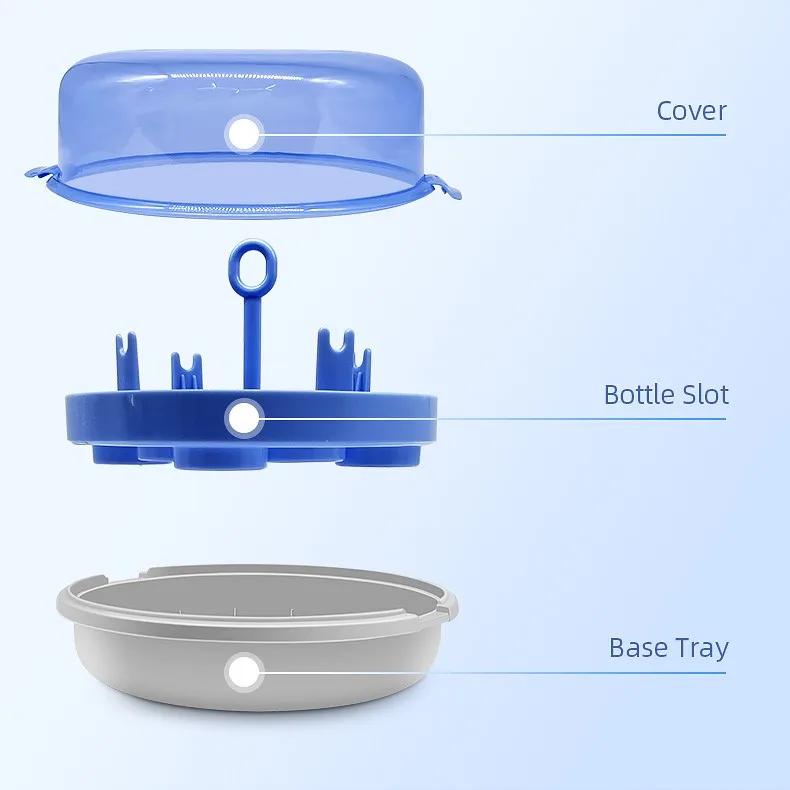 Mamahome Large Capacity Baby Feeding Bottle Microwave Steriliser Lightweight Dishwasher Microwave Steam Sterilizer for 4 Bottles