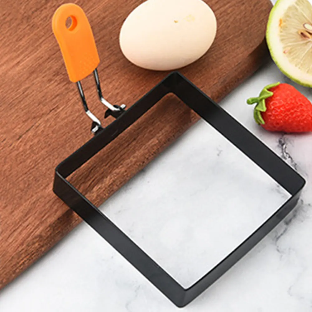 Description Picture 4 of item1/2pcs Egg Rings Pancake Mold Set Set Stainless Steel Fried Egg Square Griddle Pancake Shapers Sandwich Cooking Kitchen Tool