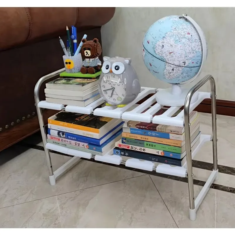 Extendible Kitchen Under Sink Rack Bathroom Stainless Steel Storage Shelf Cooker Pot Pan Holder Cabinet 2 Layer Organizer Stand