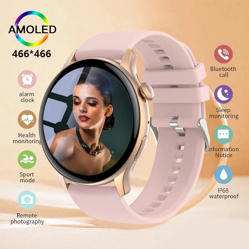 

HYTRON New Women Smart Watch 466*466 Amoled 1.43 "Hd Screen Bluetooth Call Always Shows Time Ip68 Waterproof Sports Smartwatch