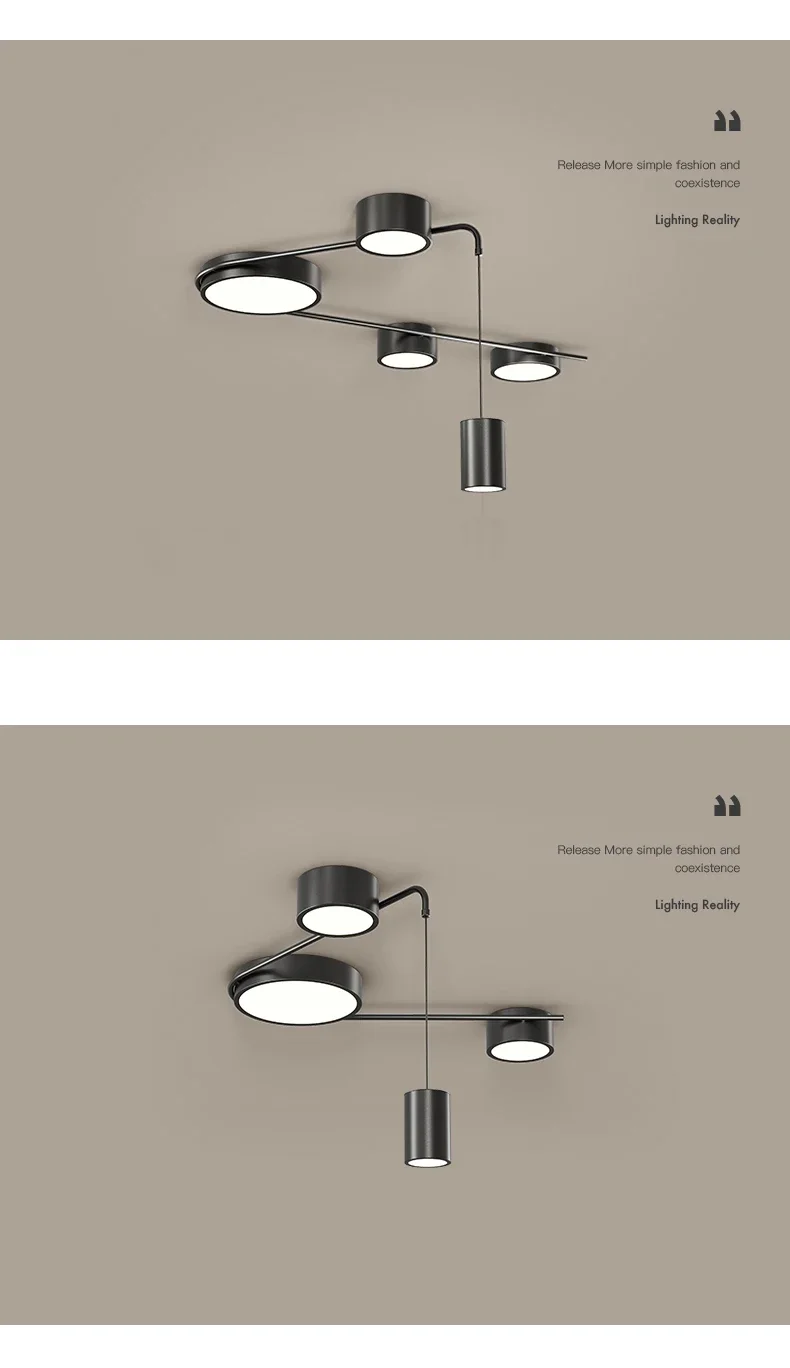 Description Picture 5 of itemModern Minimalist Ceiling Lights Nordic Black Led Ceiling Chandelier For Living Room Bedroom Hallway Indoor Lighting